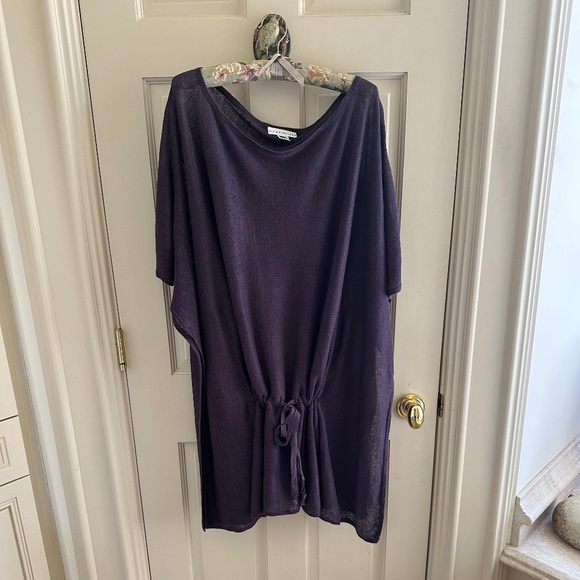 BRYN WALKER PURPLE BOAT NECK TUNIC  WITH DRAWSTRING-EUC/XL - Picture 4 of 11